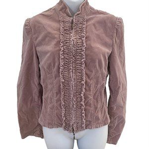 Express Dusty Rose Victorian Ruffle Jacket